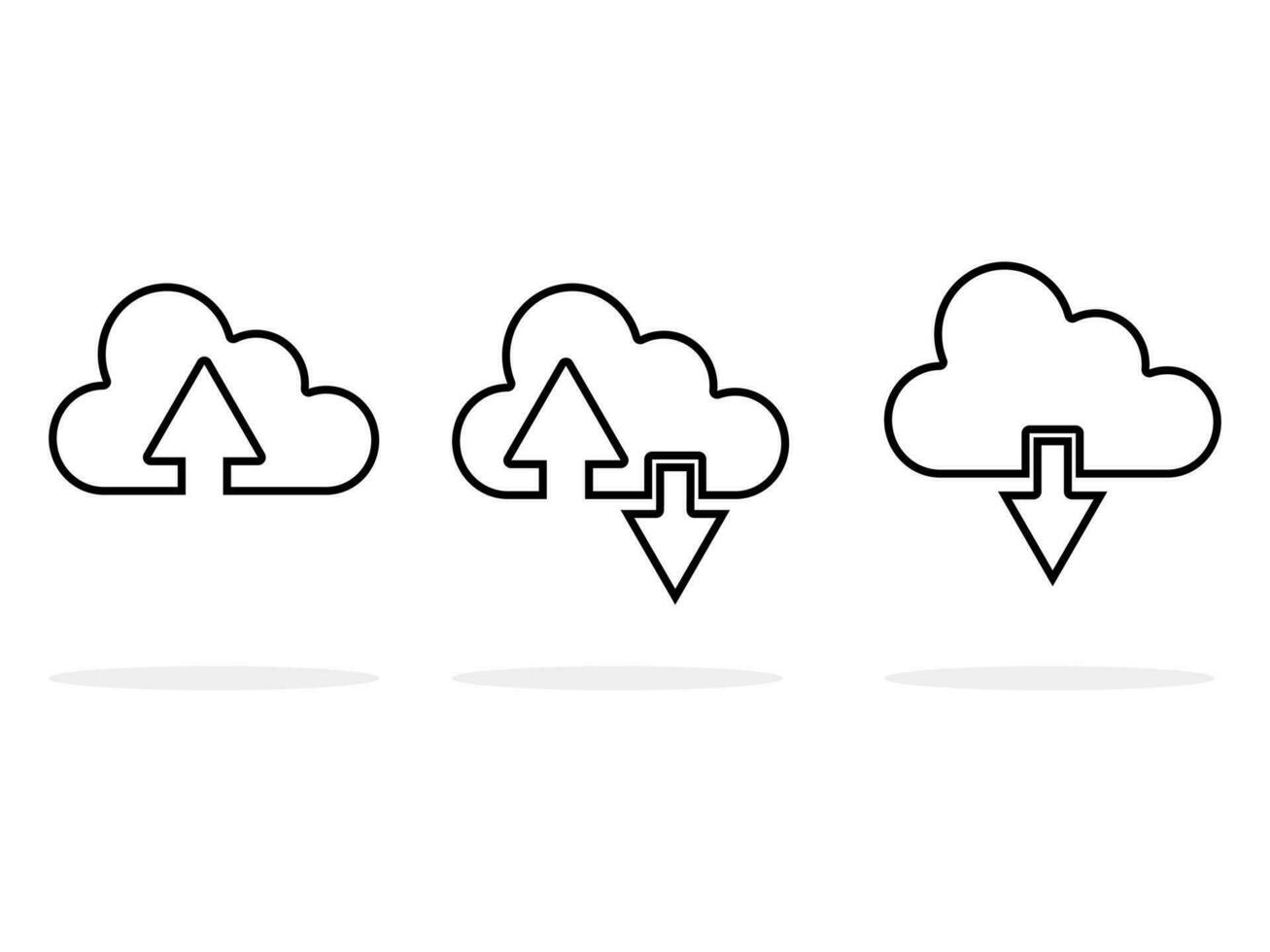 Wolke Lager mit hochladen oder herunterladen Pfeil Symbole vektor