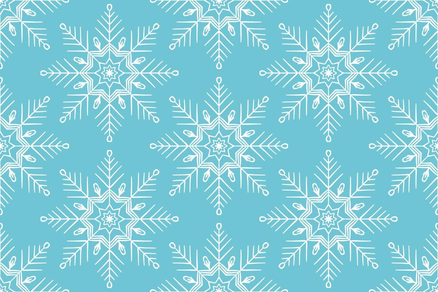 Süße Wintersaison nahtlose Muster Hintergrund mit Schneeflocke-Symbol auf hellblau. geometrischer Ornamentdruck, Weihnachten, Textildesign des neuen Jahres vektor