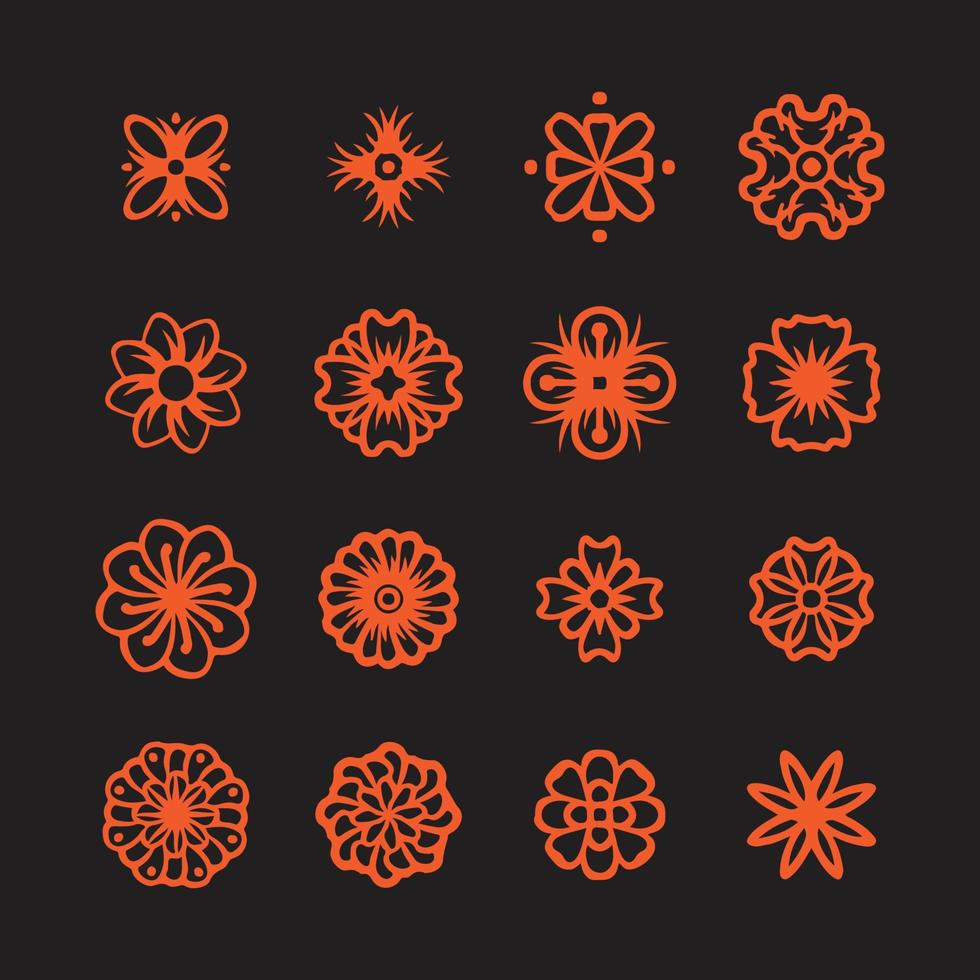 Icon-Set von Blumen vektor
