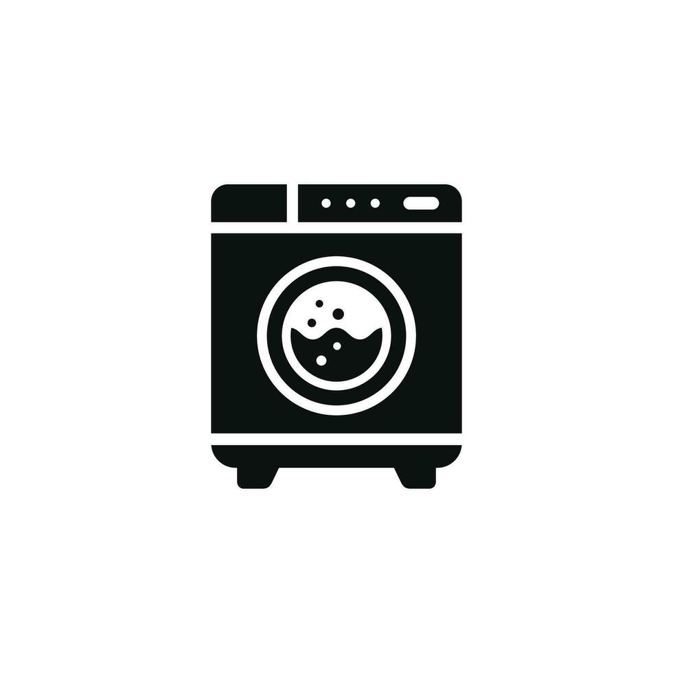 Waschmaschinensymbol isoliert auf weißem Hintergrund vektor