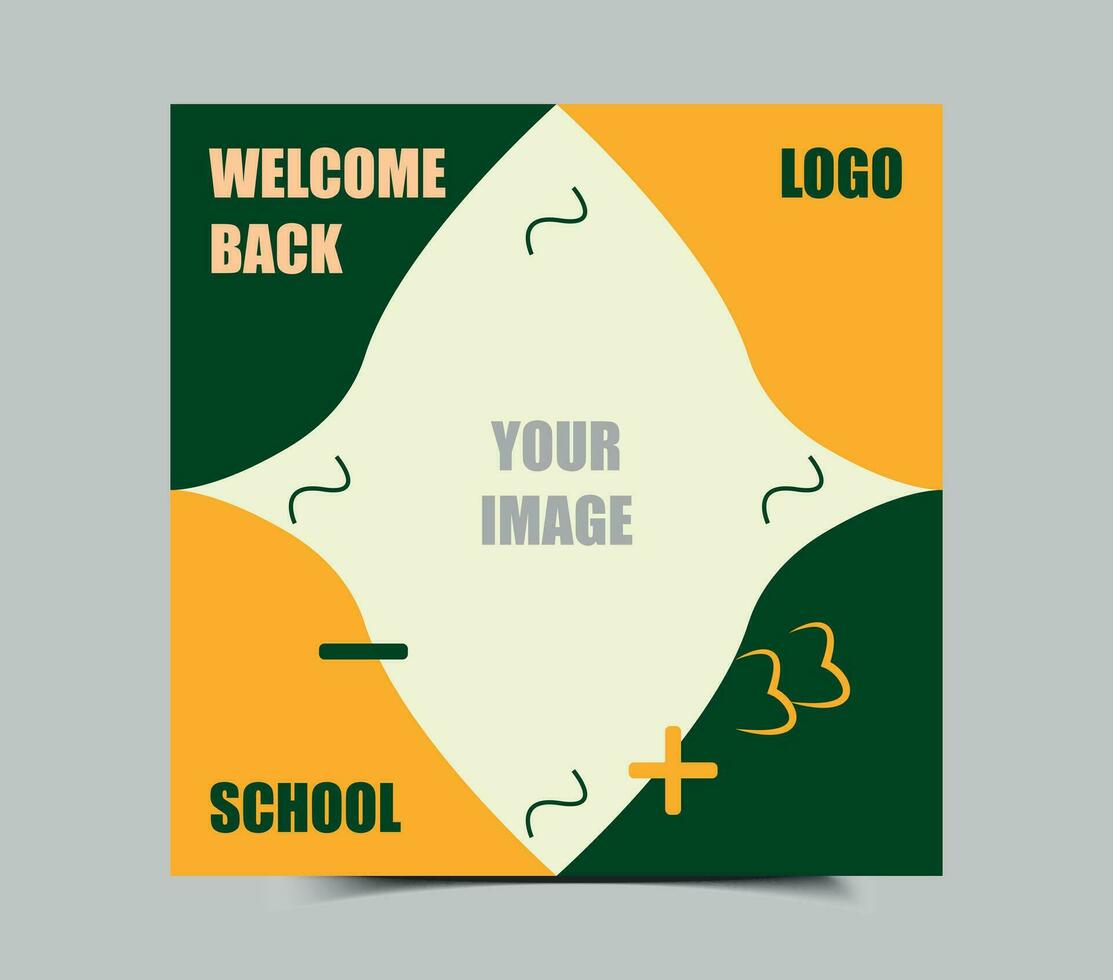 skolan antagning sociala medier post banner design. vektor