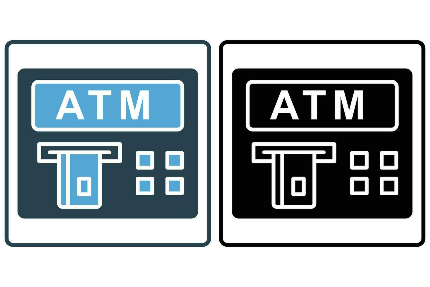 Bankomat maskin ikon. ikon relaterad till automatiserad kontanter uttag, finansiell. fast ikon stil. element illustration vektor