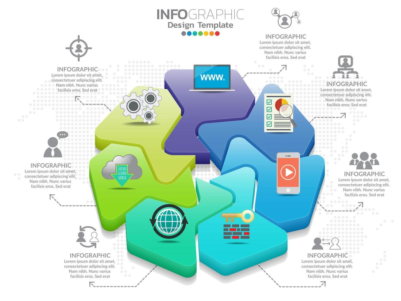 Business Timeline Infografik 3D-Stil Optionen Banner. vektor