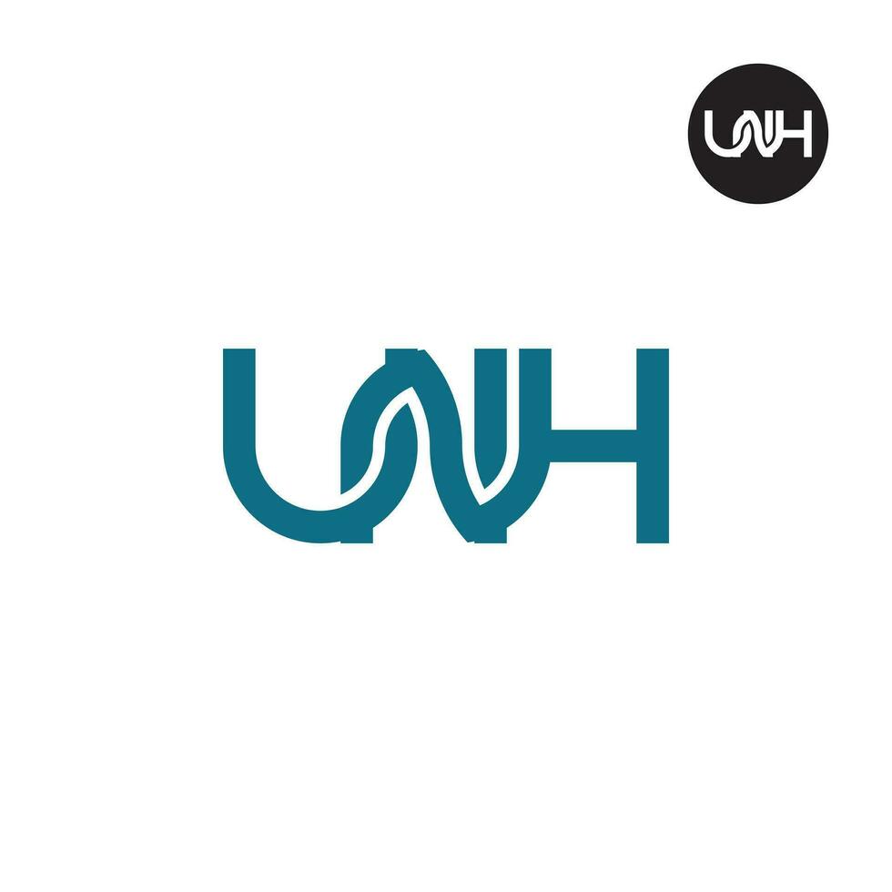 brev unh monogram logotyp design vektor