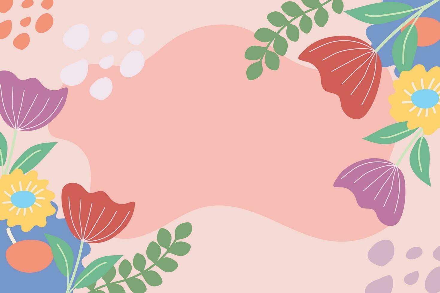 süß Blumen- Hintergrund. Hintergrund mit kreativ Blumen im Pastell- Farben. vektor
