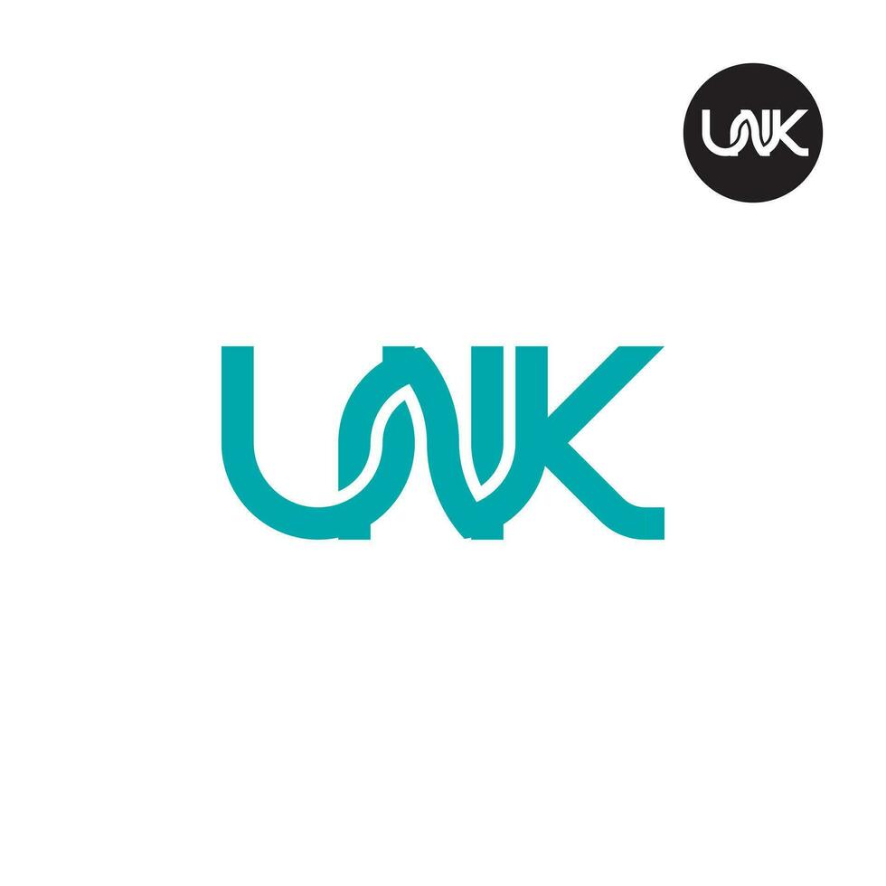 Brief unk Monogramm Logo Design vektor