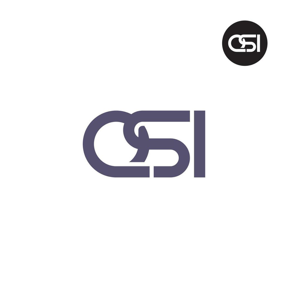 brev qsi monogram logotyp design vektor