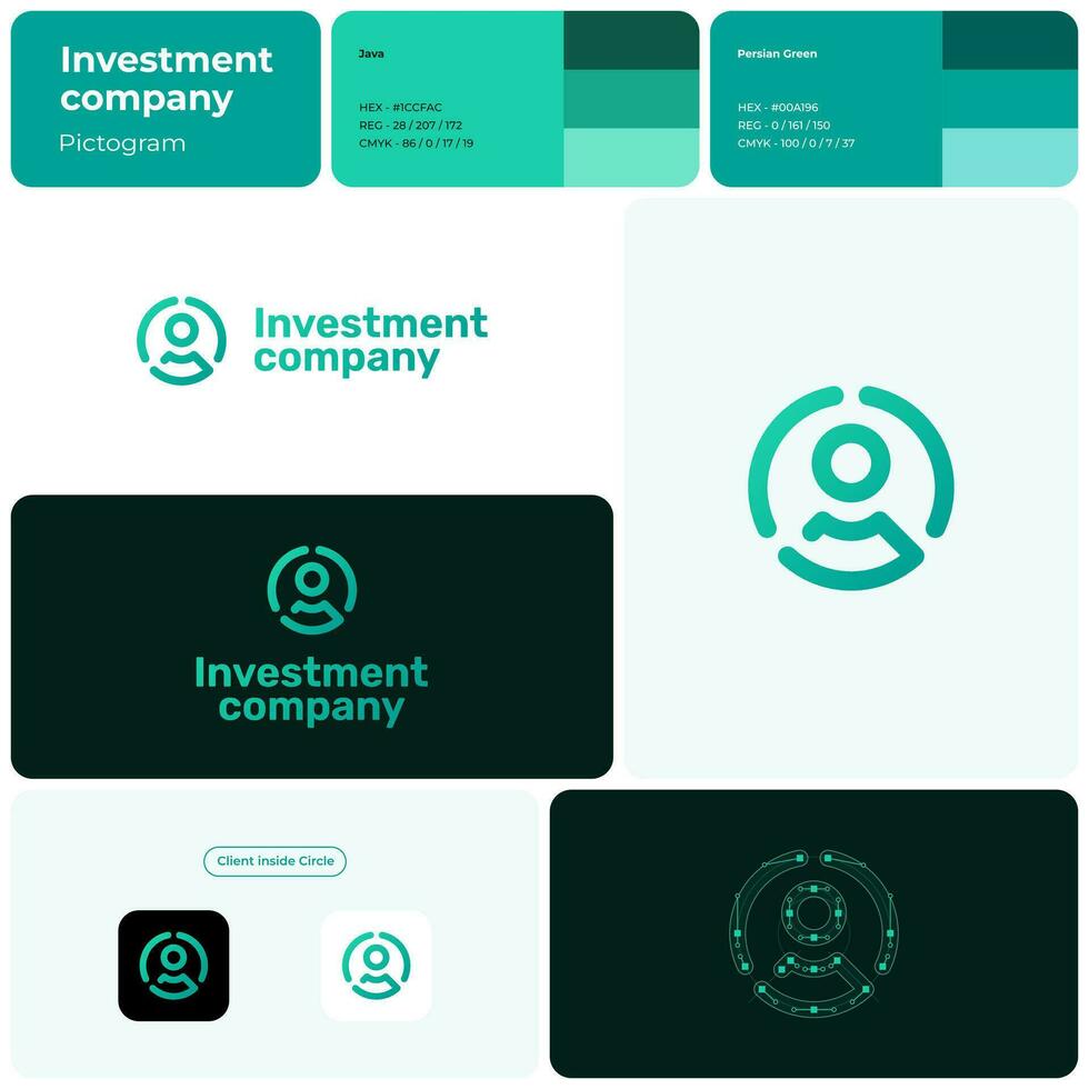 Investition Bedienung Gradient Linie Geschäft Logo. Klient Symbol. Marke Name. Klient orientiert Bedienung Geschäft Wert. Design Element. visuell Identität. geeignet zum Sozial Medien vektor