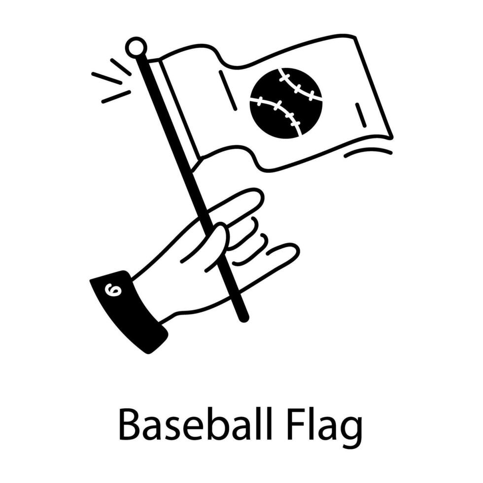 trendig baseboll flagga vektor