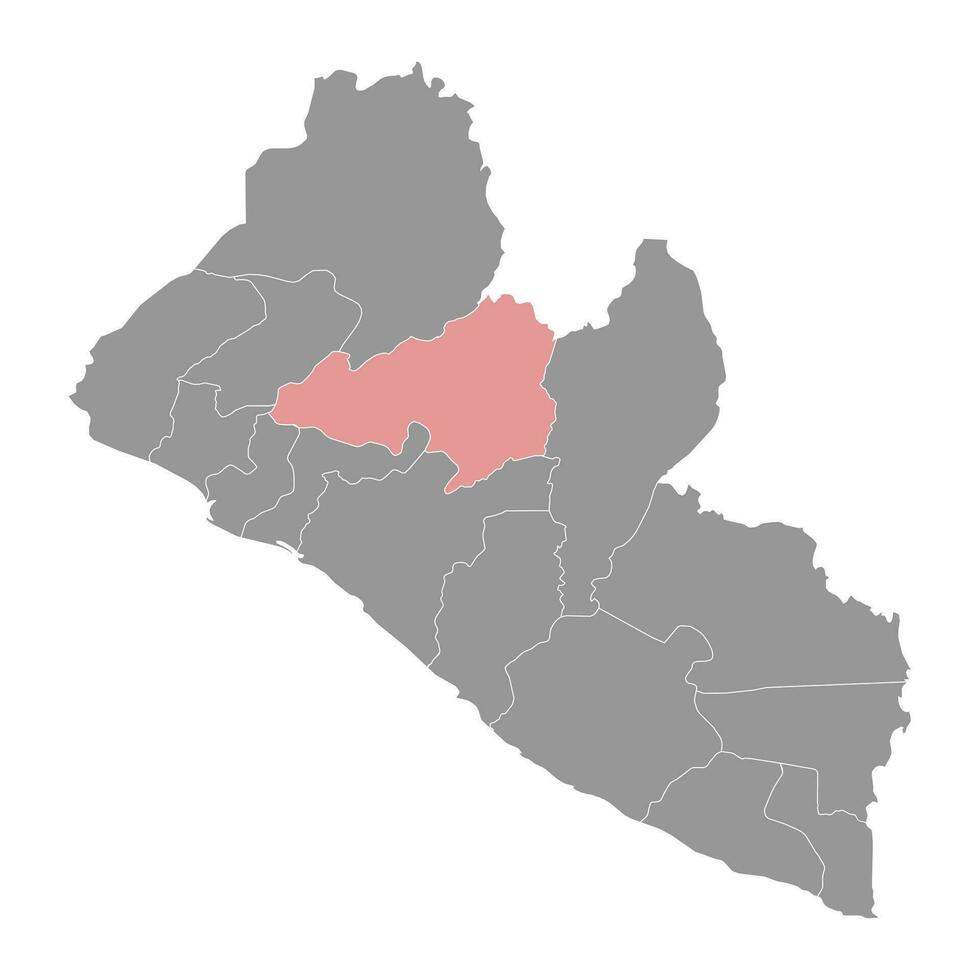 Bong Karte, administrative Aufteilung von Liberia. Vektor Illustration.