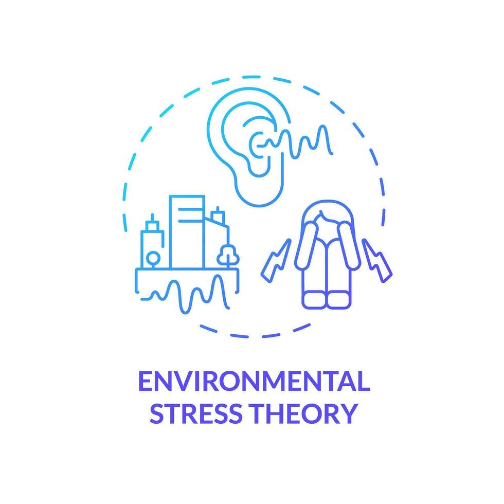 2d Gradient Umwelt Stress Theorie Symbol, kreativ isoliert Vektor, dünn Linie Illustration Darstellen Umwelt Psychologie. vektor