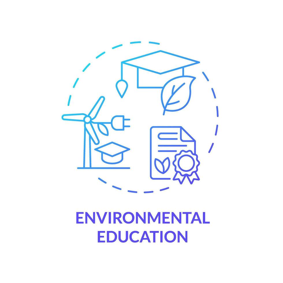 2d Gradient Umwelt Bildung Symbol, kreativ isoliert Vektor, dünn Linie Illustration Darstellen Umwelt Psychologie. vektor