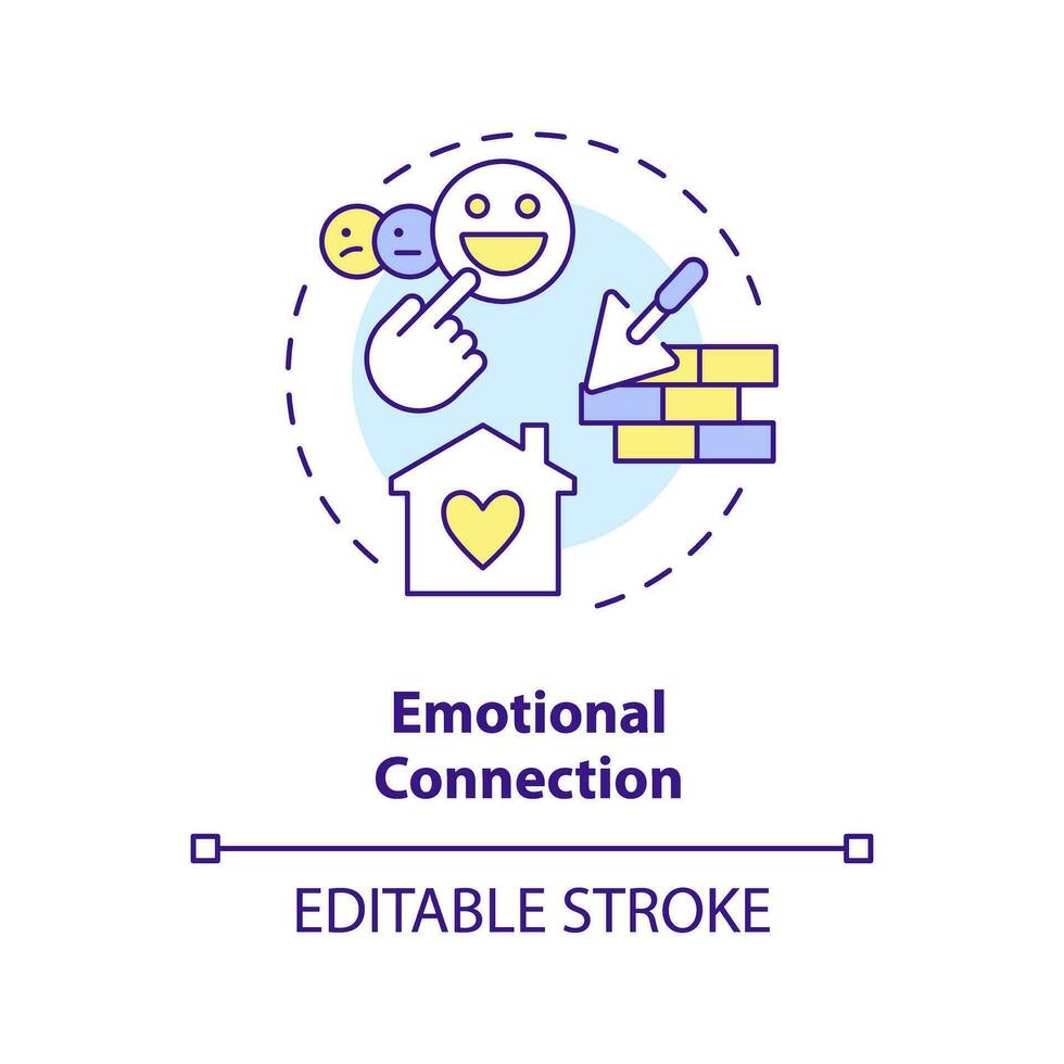 2d editierbar Mehrfarbig emotional Verbindung Symbol, einfach isoliert Vektor, Konstruktion Kosten dünn Linie Illustration. vektor