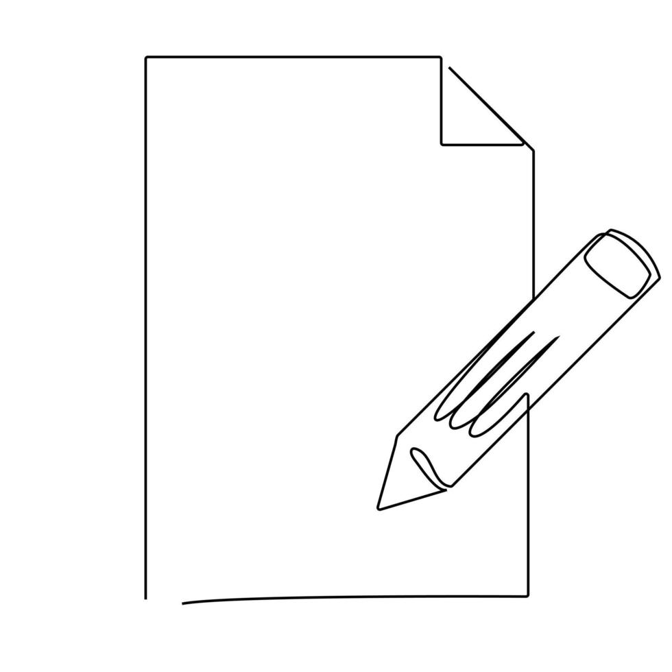 Bleistift durchgehende Strichzeichnung Bleistiftsymbol zurück zur Schule minimalistischen Stil Bildungskonzept moderne einzelne Strichzeichnung Grafikdesign Vektor-Illustration vektor