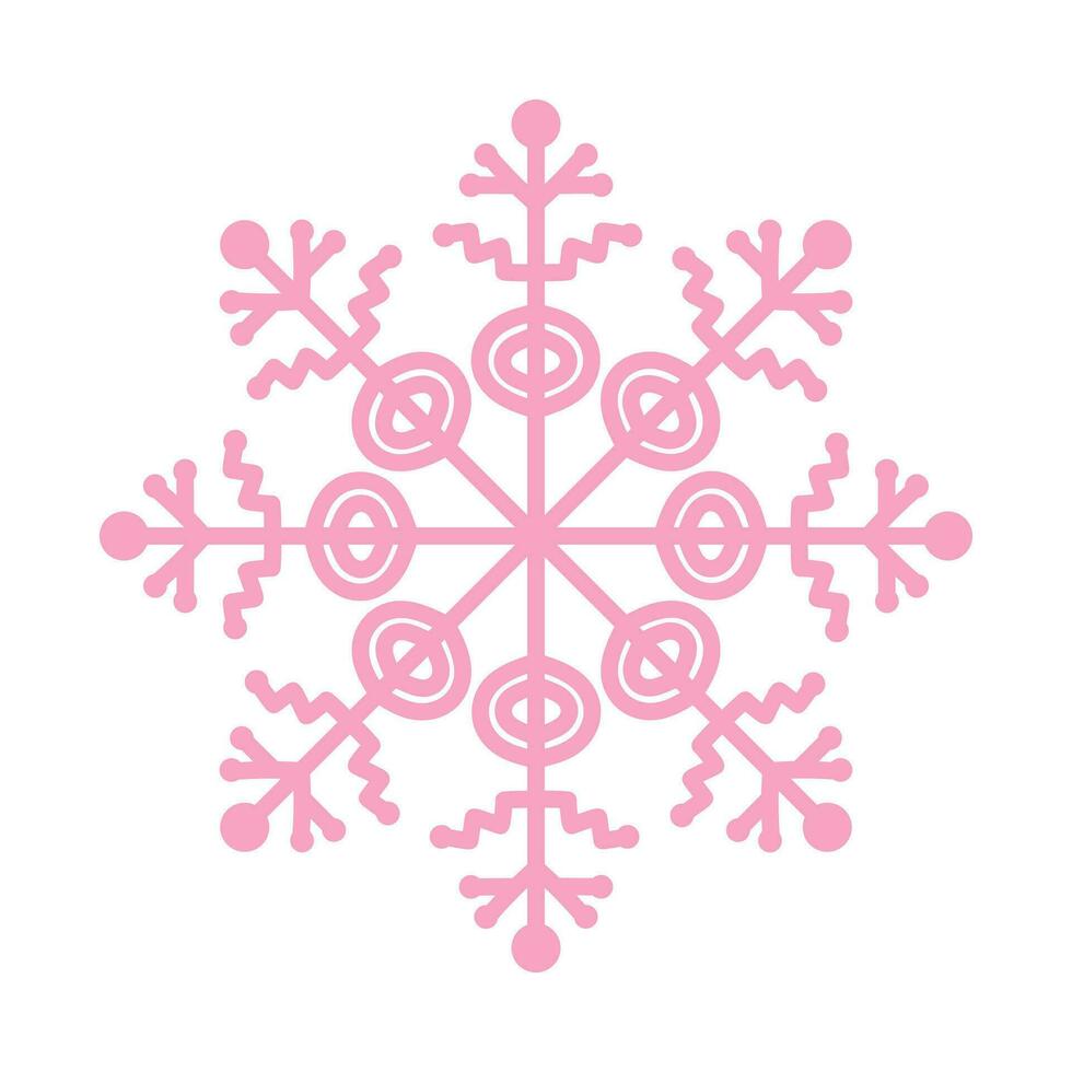 Rosa Schneeflocke. Weihnachten Design. Vektor Illustration isoliert auf Weiß Hintergrund