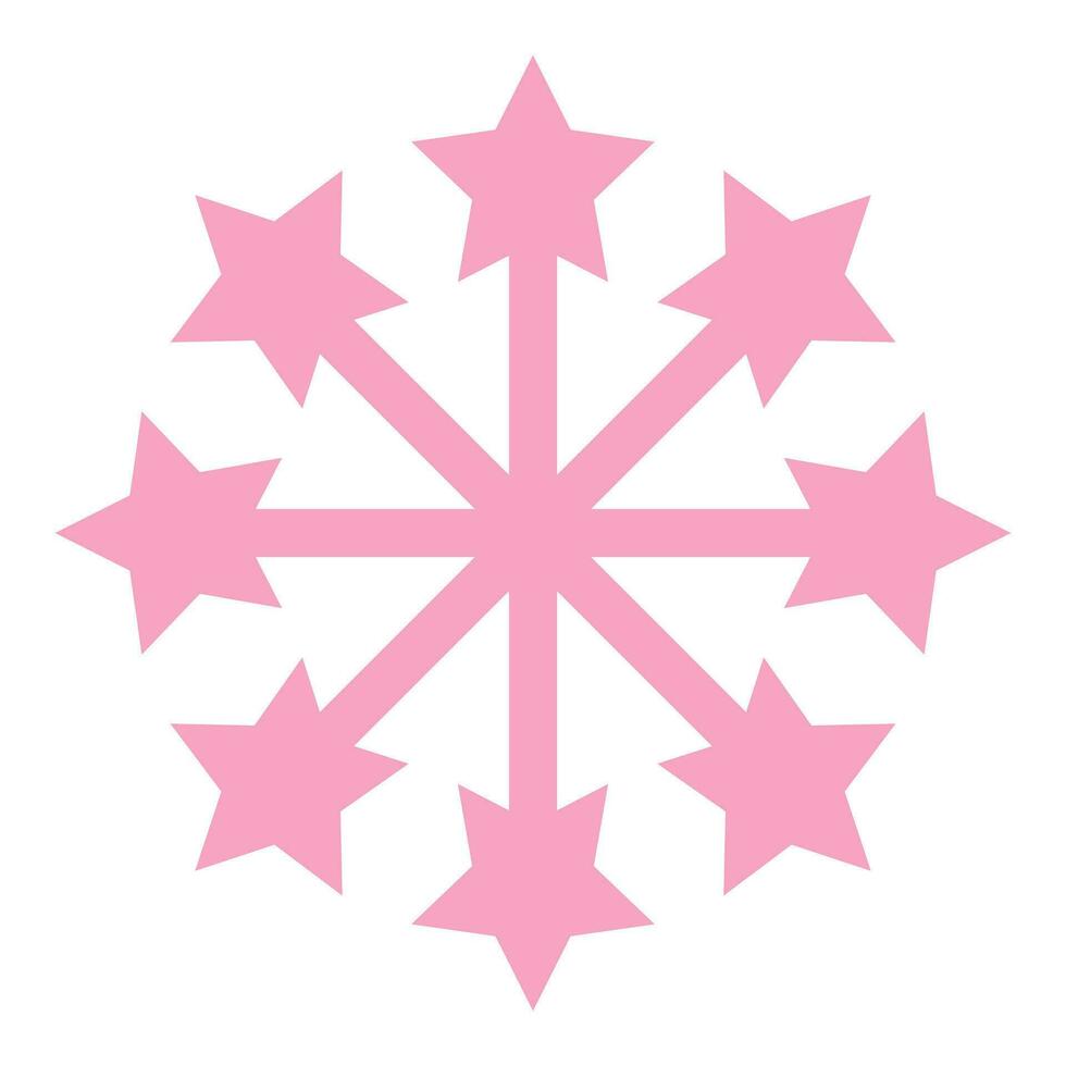 rosa snöflinga. jul design. vektor illustration isolerat på vit bakgrund