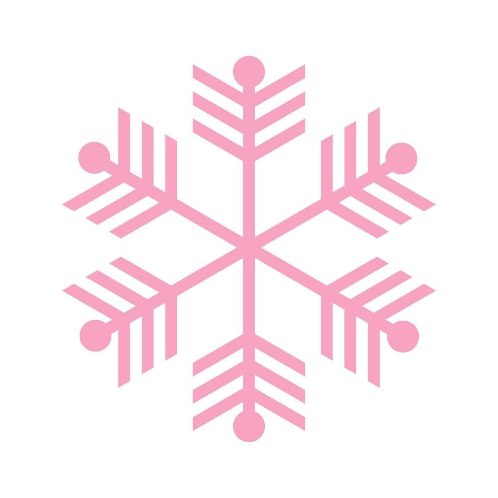 Rosa Schneeflocke. Weihnachten Design. Vektor Illustration isoliert auf Weiß Hintergrund