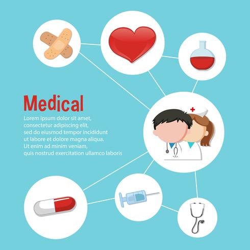 Infografisk design för medicinskt tema vektor