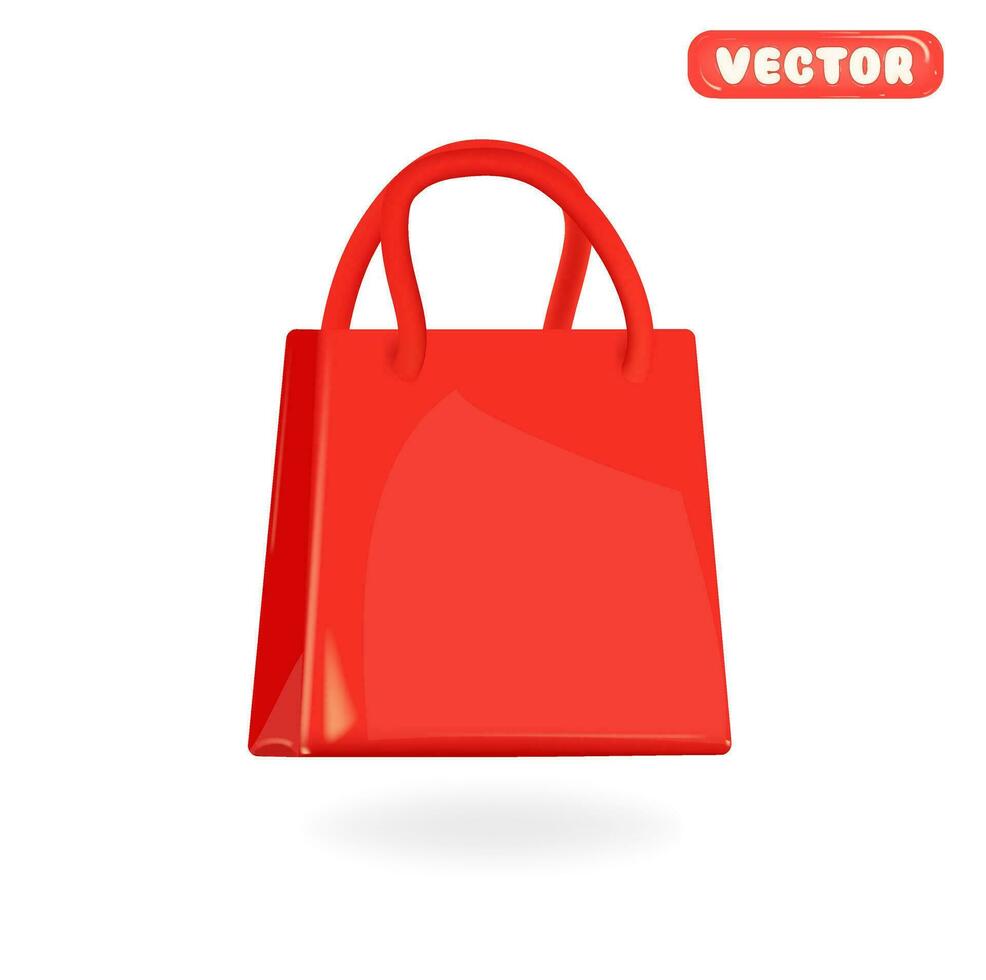 3d gåva väska isolerat gåva väska på vit bakgrund. vektor illustration