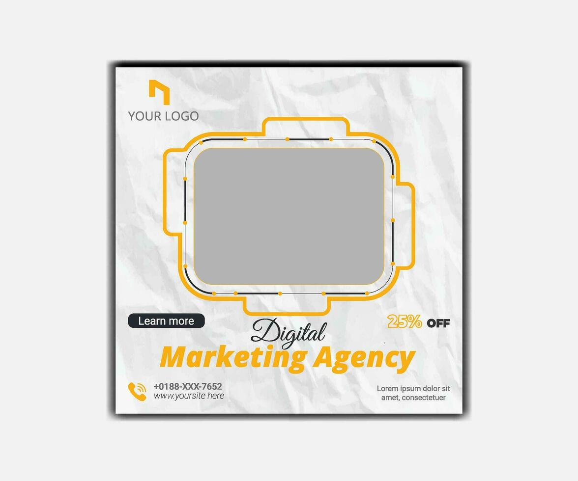 kreativ marknadsföring byrå företags- företag fyrkant social media posta baner vektor