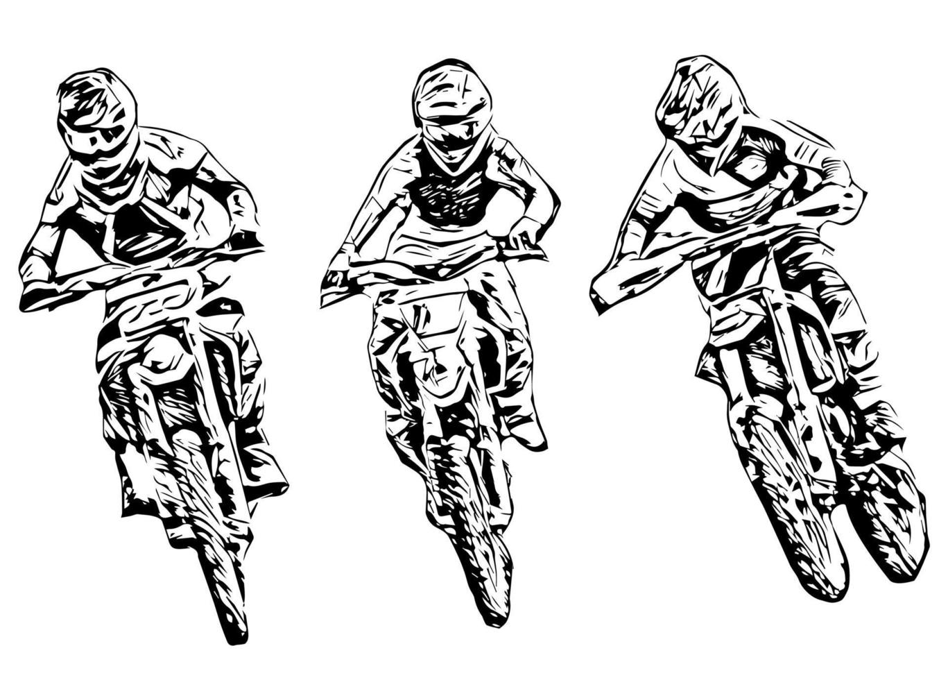 Motocross-Silhouette-Vektor isoliert auf weißem background.eps vektor