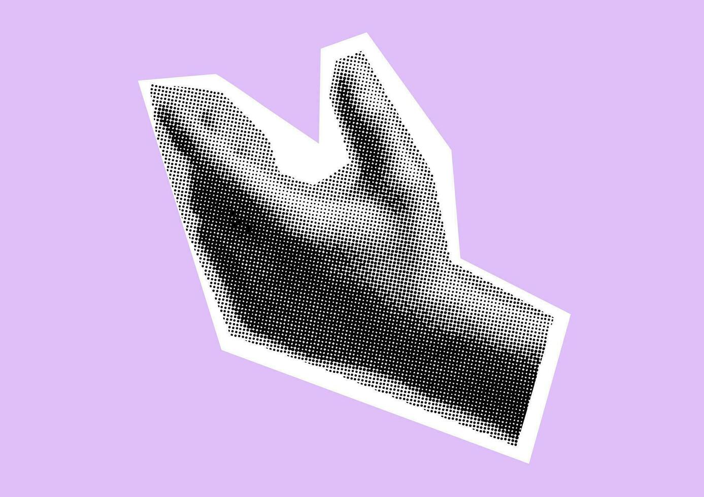 Hand, Faust, Palme, Punkte Punk y2k schwarz und Farbe Collage Elemente vektor