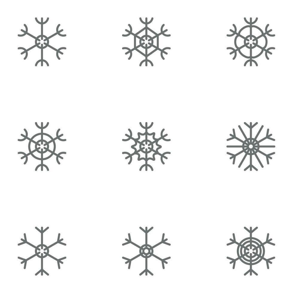 Sammlung von Schneeflocke verbunden Linie Symbole. 36x36 Pixel perfekt. editierbar Schlaganfall vektor