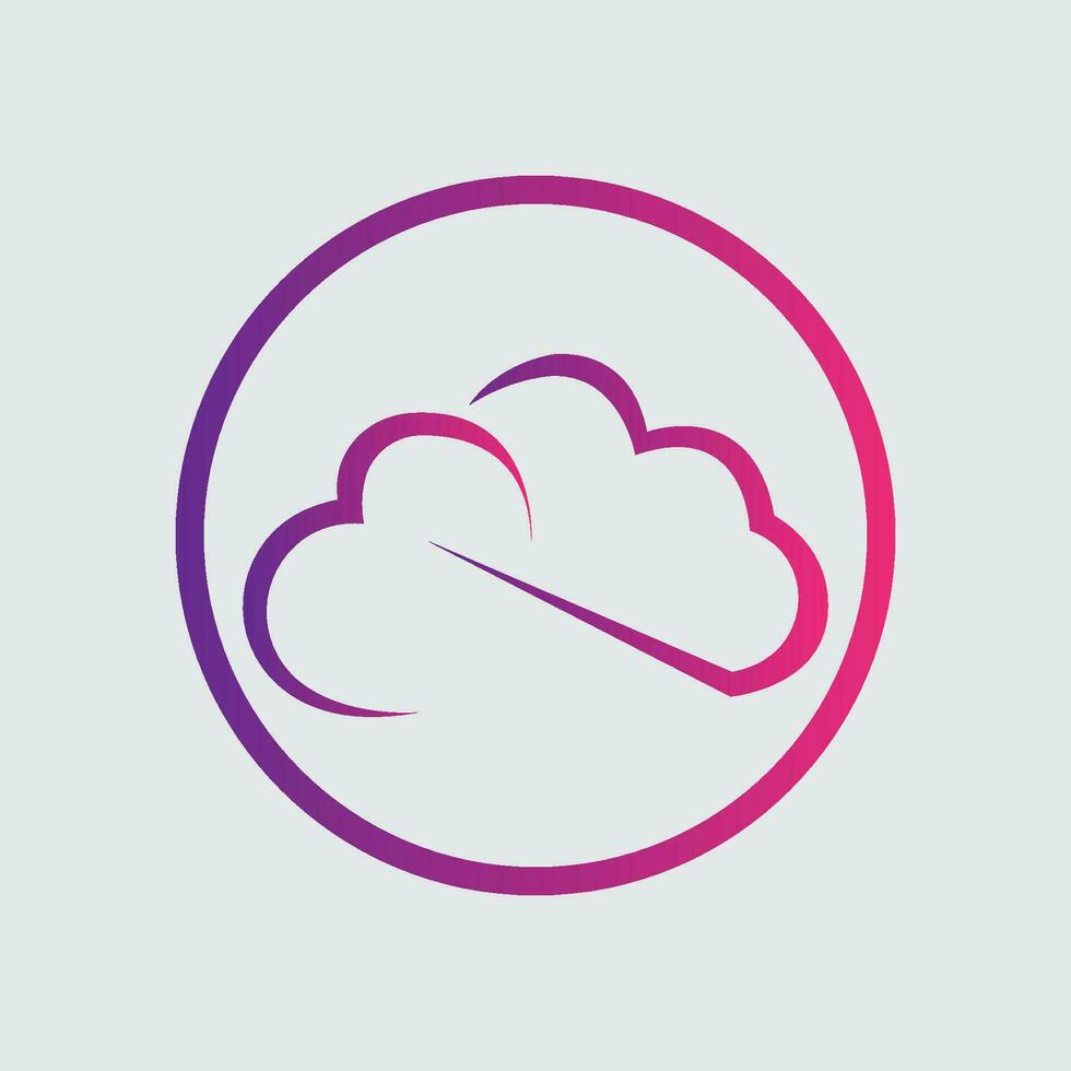 Wolke Gradient Logo. Wolke und Pfeil Konzept. branding zum Start hoch, Agentur, Apps, Software, Datenbank, Gastgeber, rechnen, Server, usw. Prämie Vektor Logo Vorlage Design