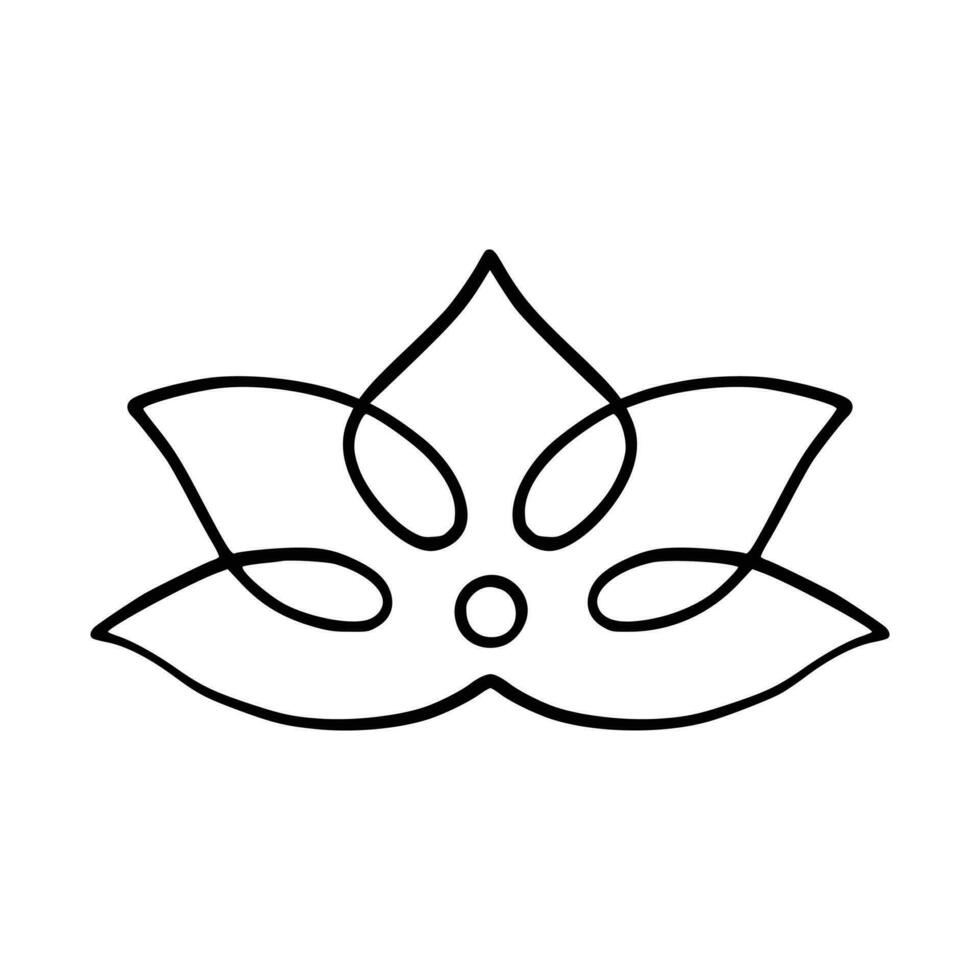 einfach Lotus Blume Linie Zeichnung Gliederung isoliert im Weiß Hintergrund. Lotus blühen Symbol Symbole. Vektor Illustration Konzept von abstrakt Lotus Blume
