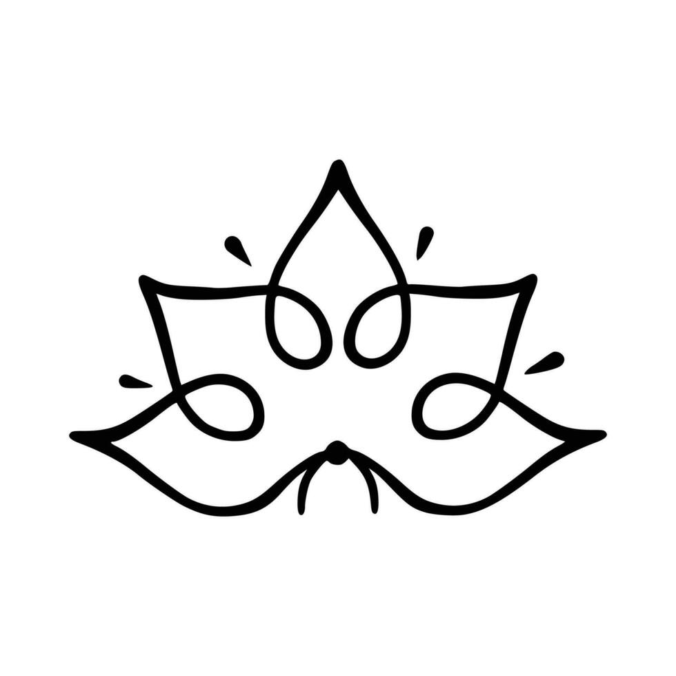 enkel lotus blomma linje teckning översikt isolerat i vit bakgrund. lotus blomma symbol ikoner. vektor illustration begrepp av abstrakt lotus blomma