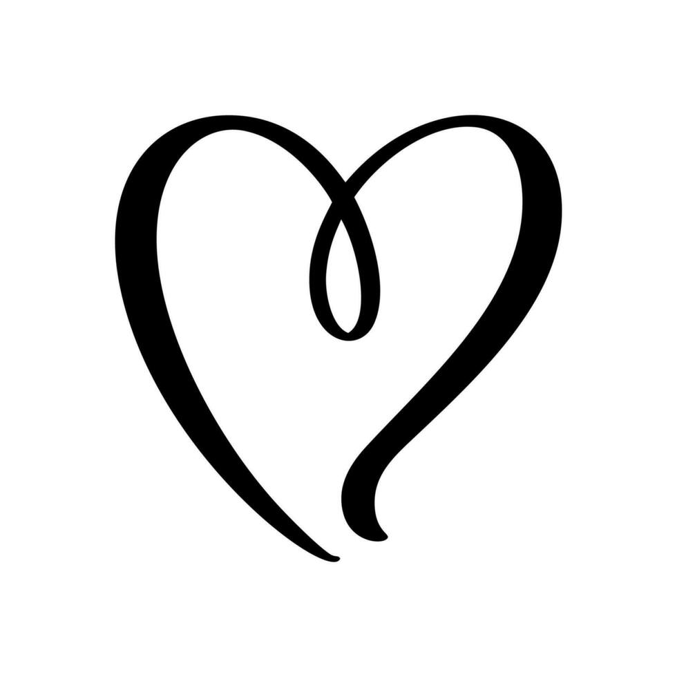 Liebe Vektor schwarz Herz gestalten Rahmen mit Bürste Gemälde Symbol. Gekritzel Hand gezeichnet Valentinstag Tag Logo. Dekor zum Gruß Karte, Hochzeit, Becher, Foto Überlagerungen, T-Shirt drucken, Poster Design