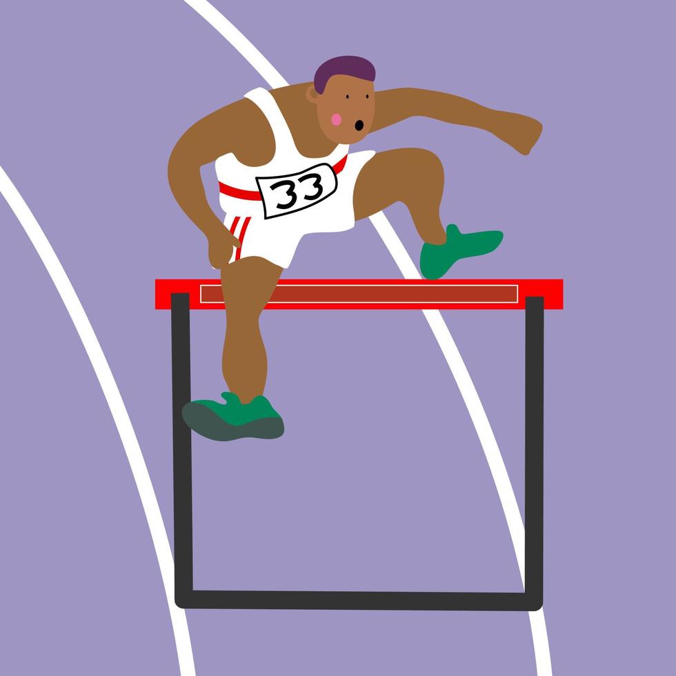 Leichtathlet, der über Hürden springt vektor