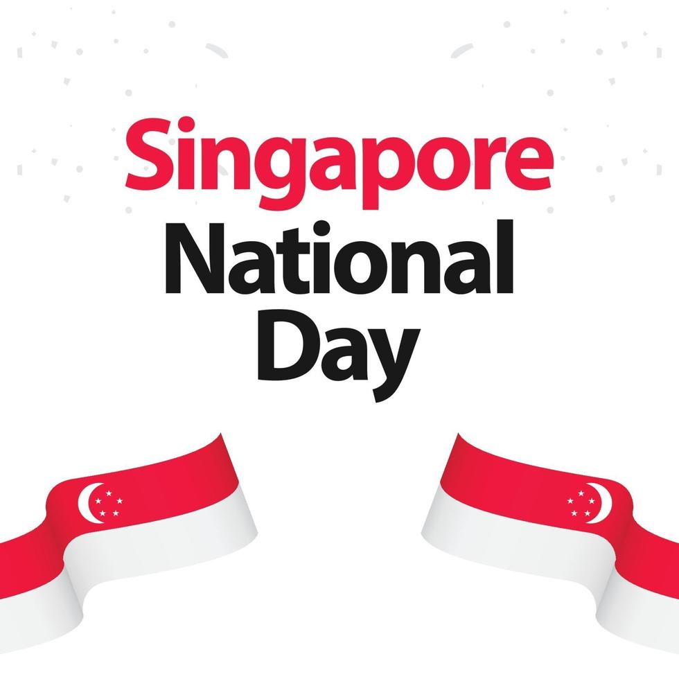 Happy Singapur Nationalfeiertag Feier Vektor Template Design Illustration
