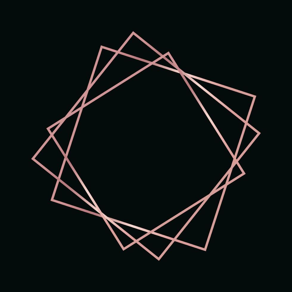 Rose Gold geometrisch polygonal Rahmen vektor