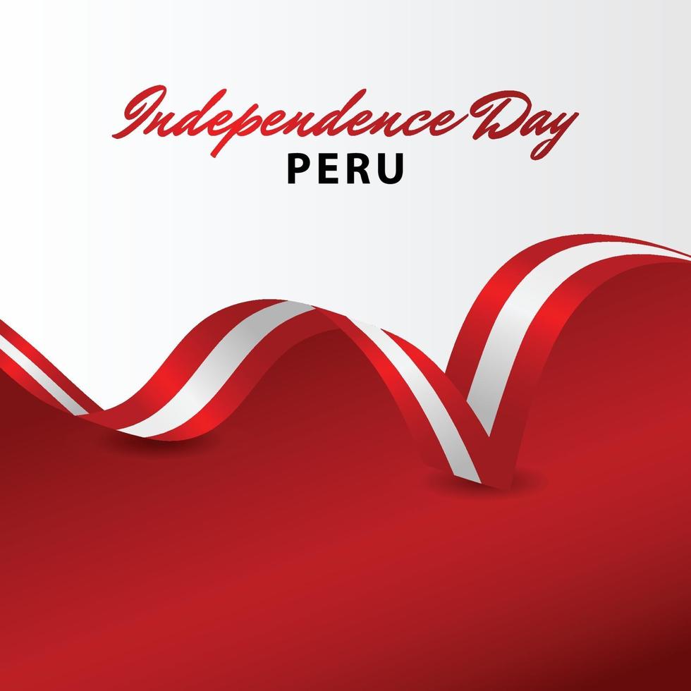 happy peru självständighetsdagen firande vektor mall design illustration