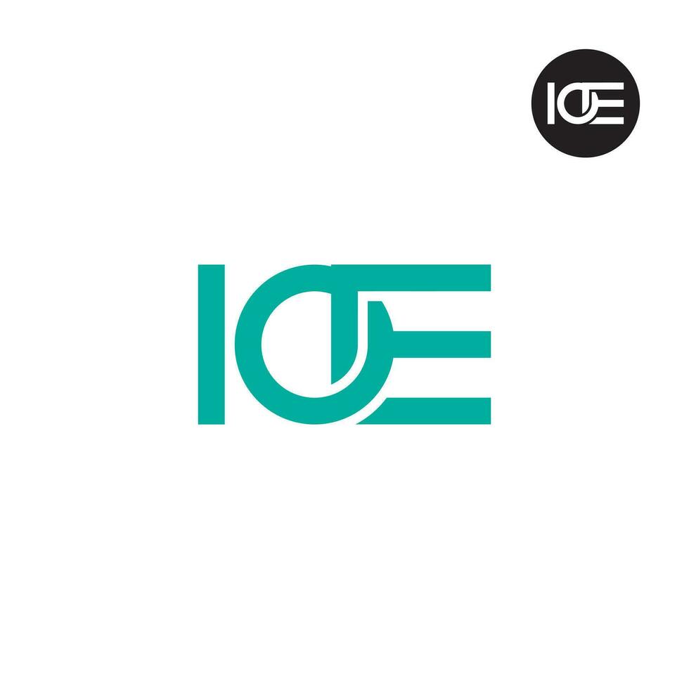 Brief ioe Monogramm Logo Design vektor
