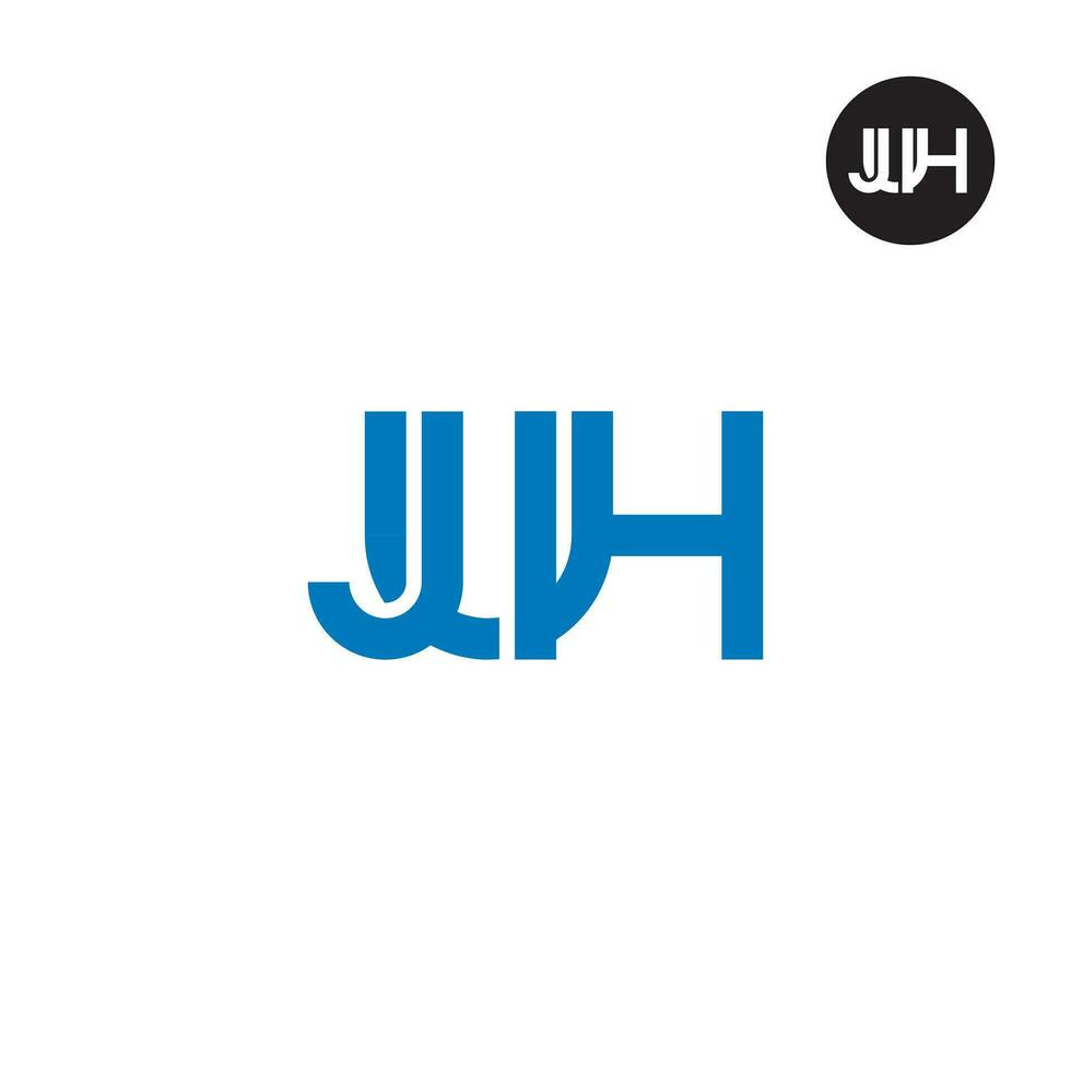 brev juh monogram logotyp design vektor