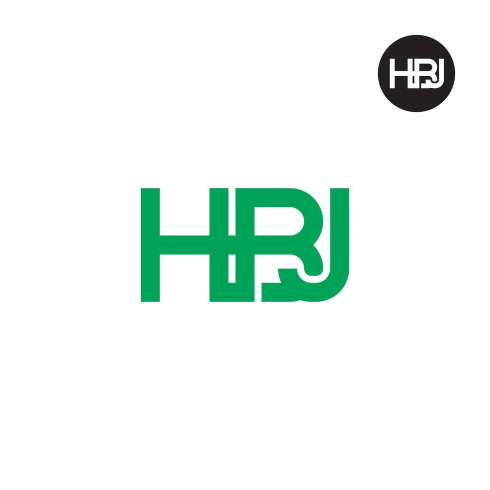 brev hbj monogram logotyp design vektor