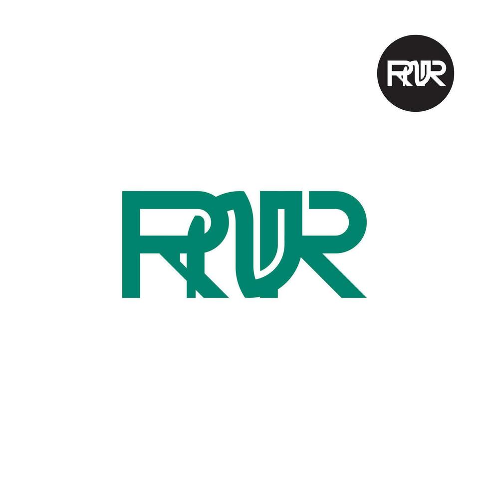 brev rnr monogram logotyp design vektor