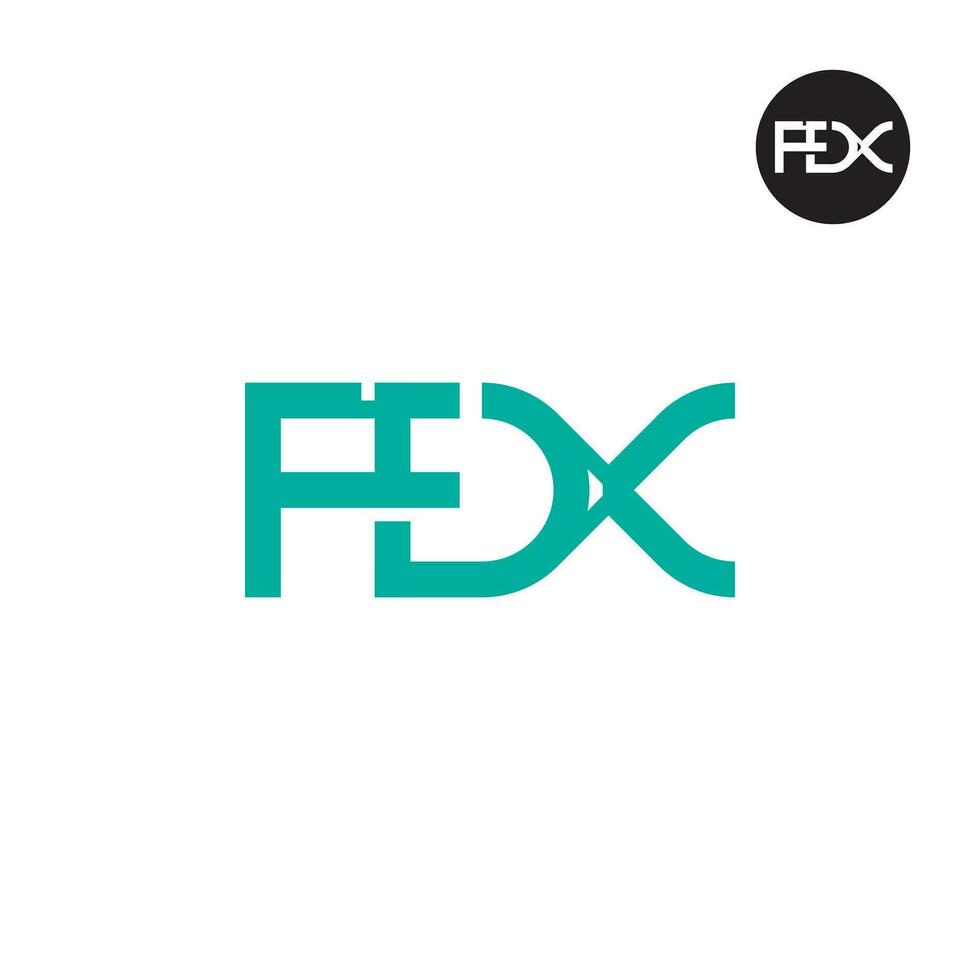 brev fdx monogram logotyp design vektor