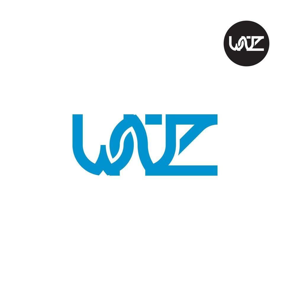 Brief wnz Monogramm Logo Design vektor