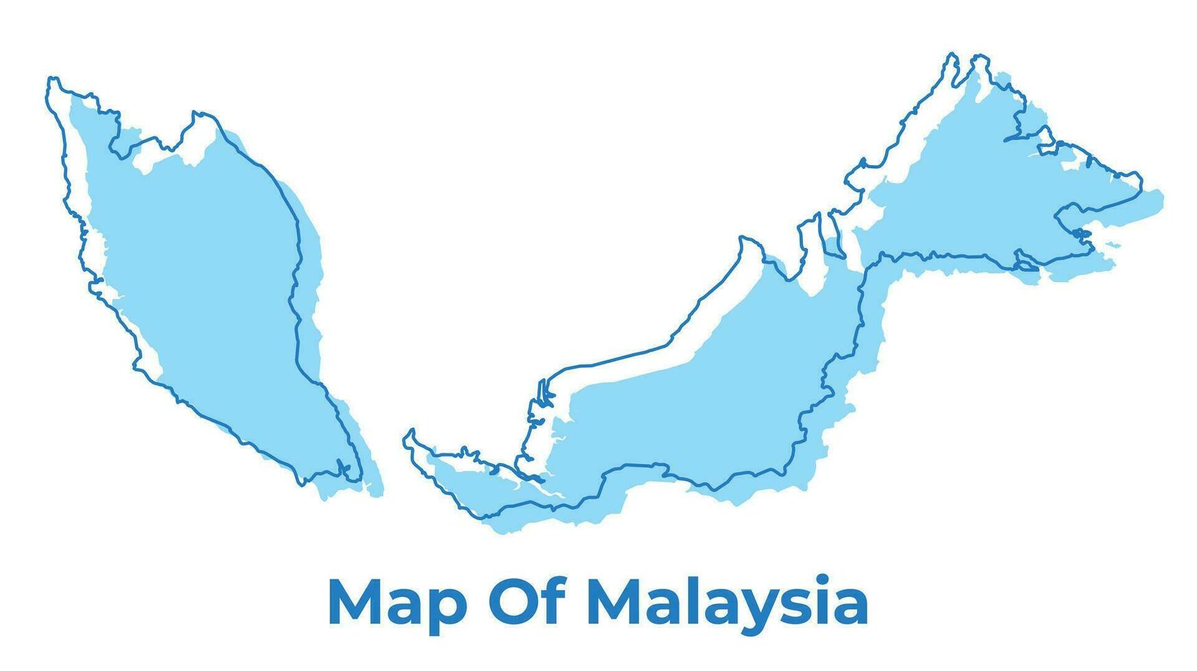 malaysia enkel översikt Karta vektor illustration