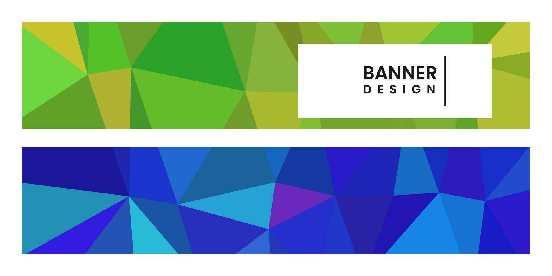 uppsättning av banderoller med abstrakt vibrerande färgrik bakgrund med trianglar vektor
