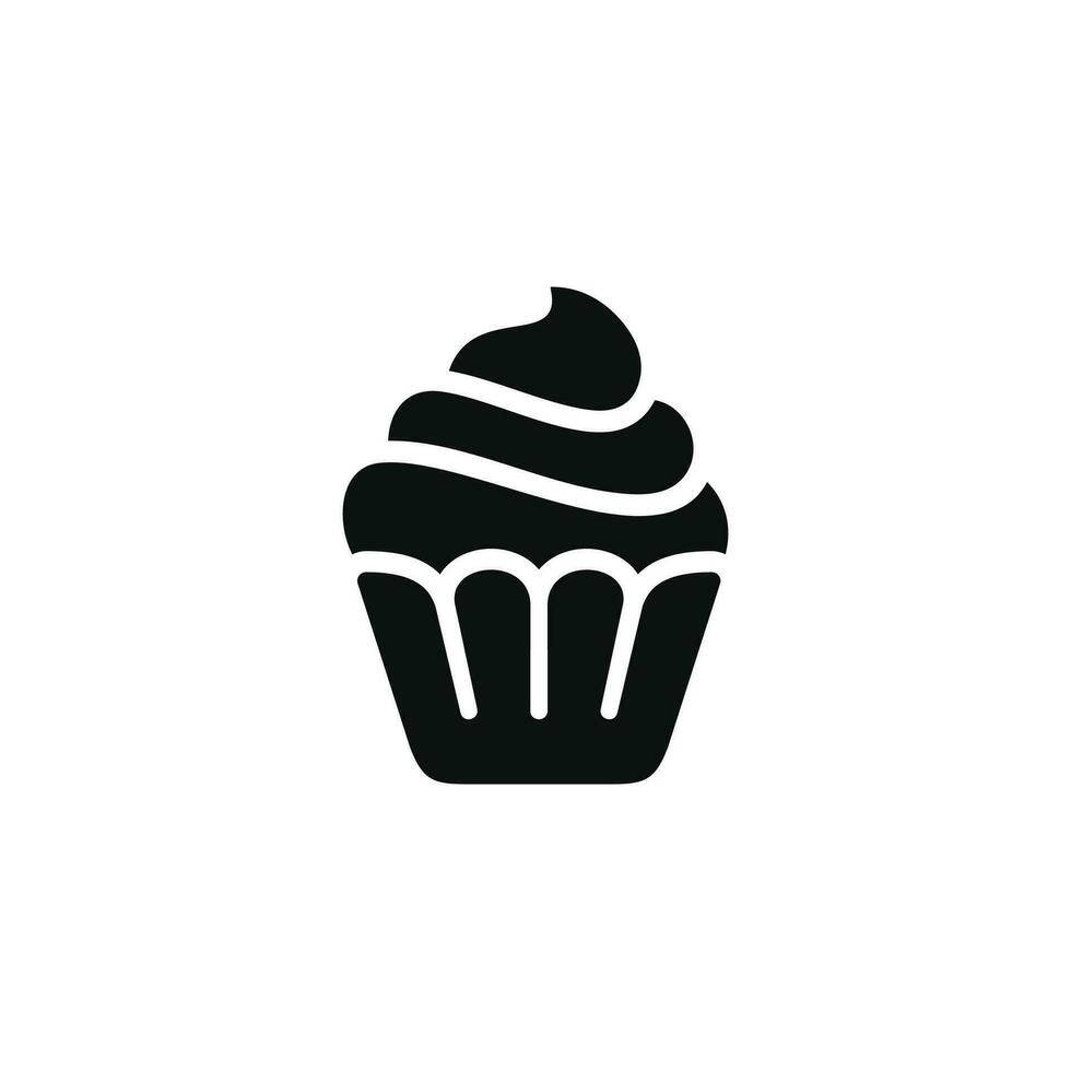 Cupcake-Symbol isoliert auf weißem Hintergrund vektor