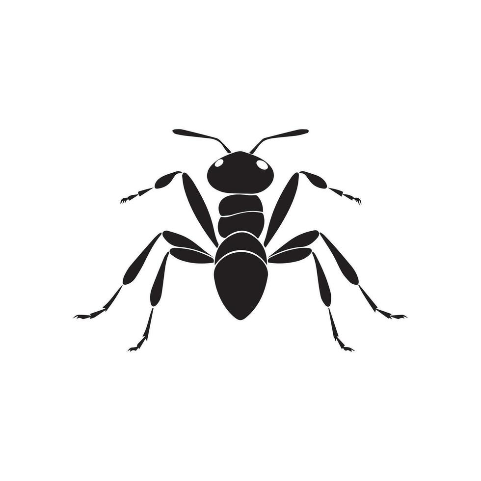 Ameise schwarz Symbol isoliert auf Weiß Hintergrund. Vektor Illustration.