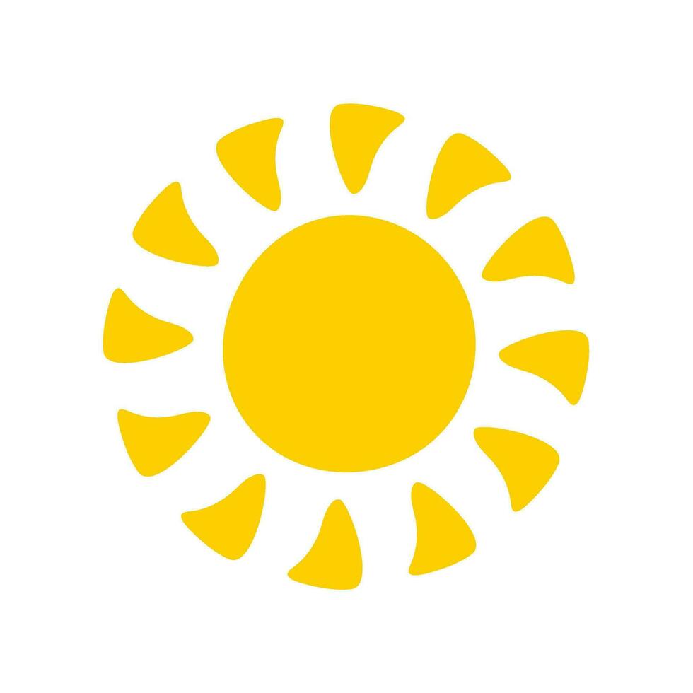 Sonne Symbol. das Silhouette von das Sonne leuchtenden hell auf ein Frühling Morgen vektor