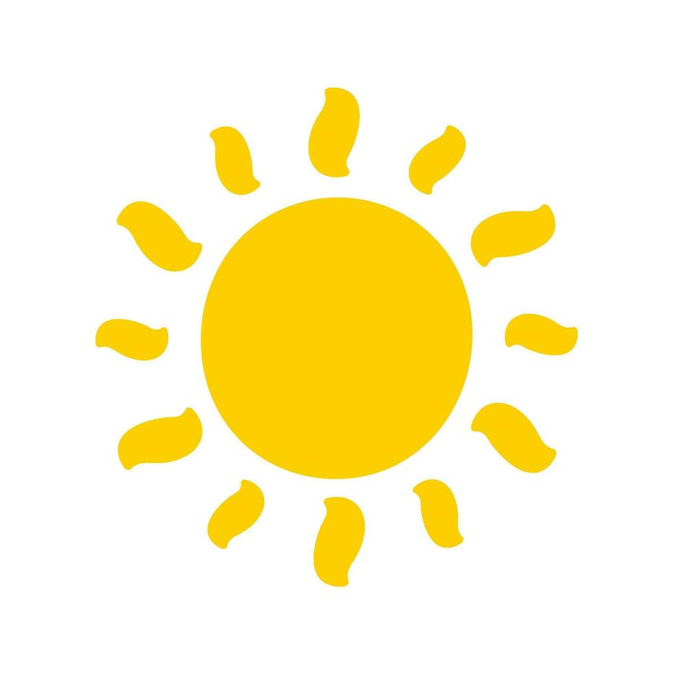 Sonne Symbol. das Silhouette von das Sonne leuchtenden hell auf ein Frühling Morgen vektor