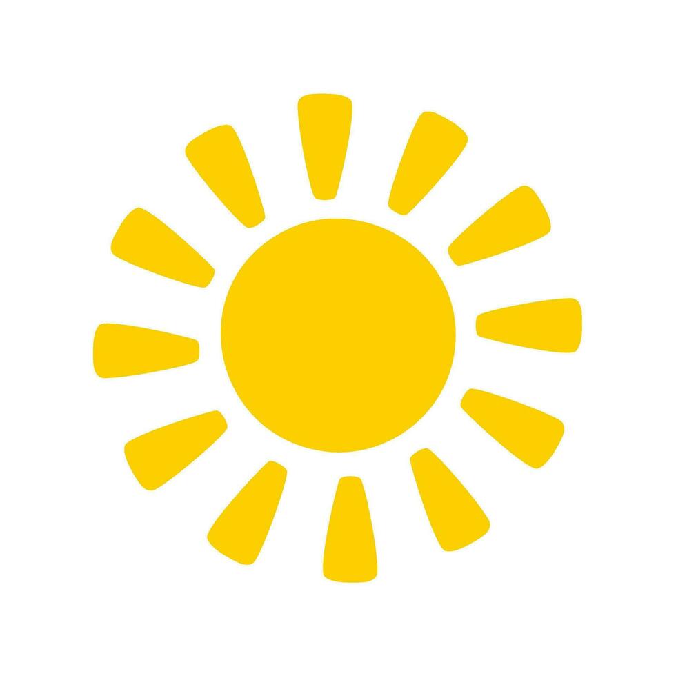 Sonne Symbol. das Silhouette von das Sonne leuchtenden hell auf ein Frühling Morgen vektor