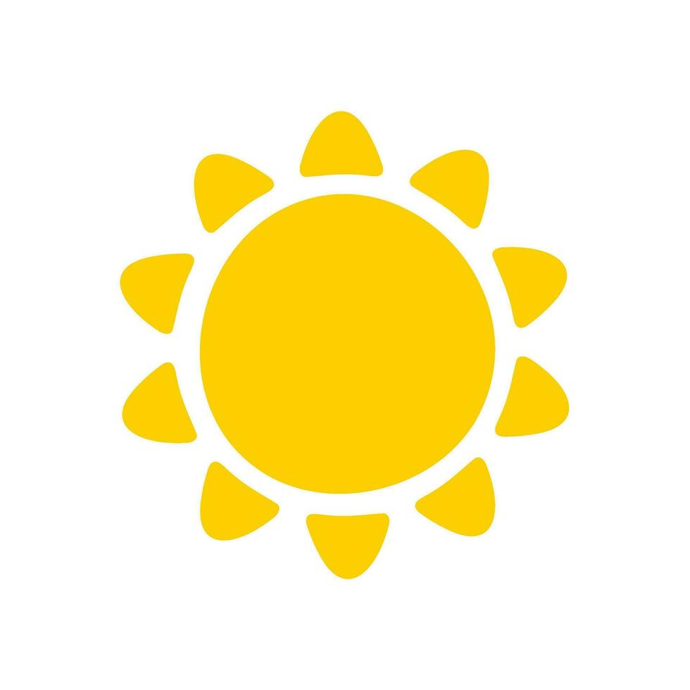 Sol ikon. de silhuett av de Sol lysande ljust på en vår morgon- vektor