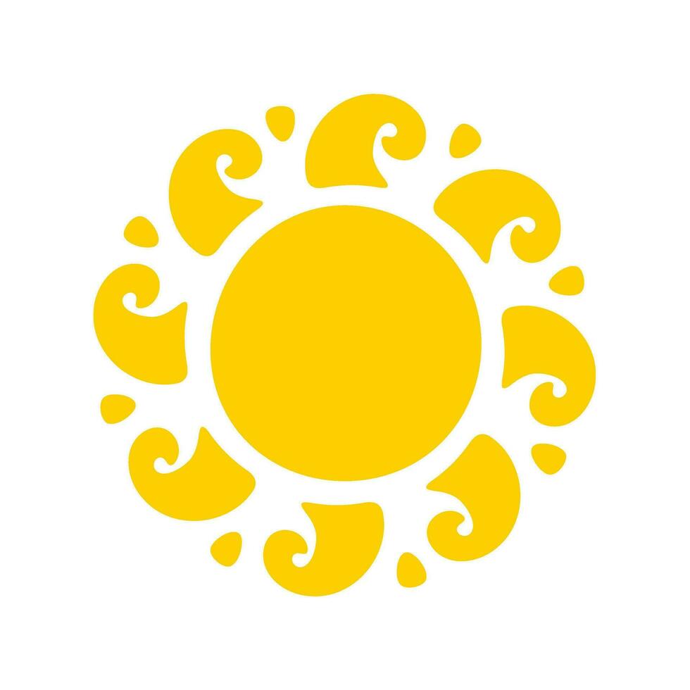 Sonne Symbol. das Silhouette von das Sonne leuchtenden hell auf ein Frühling Morgen vektor